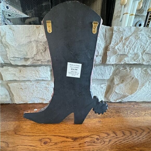 Western Boot Bedazzled Cowgirl Wall Hanging Decor - Picture 4 of 14